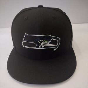 Seattle Seahawks New Era Black  9FIFTY  NFL Logo One Size Fits Most